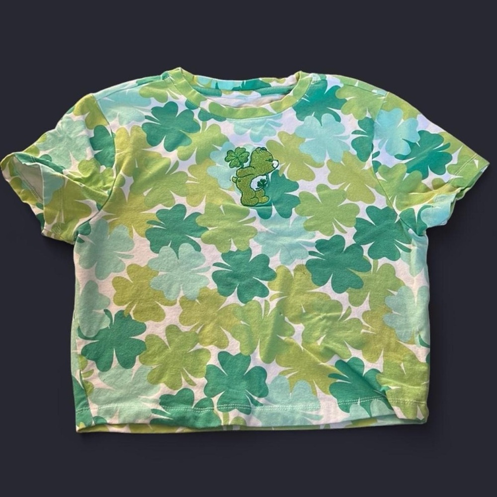Care Bears Shamrock St Patrick's Cropped Tee